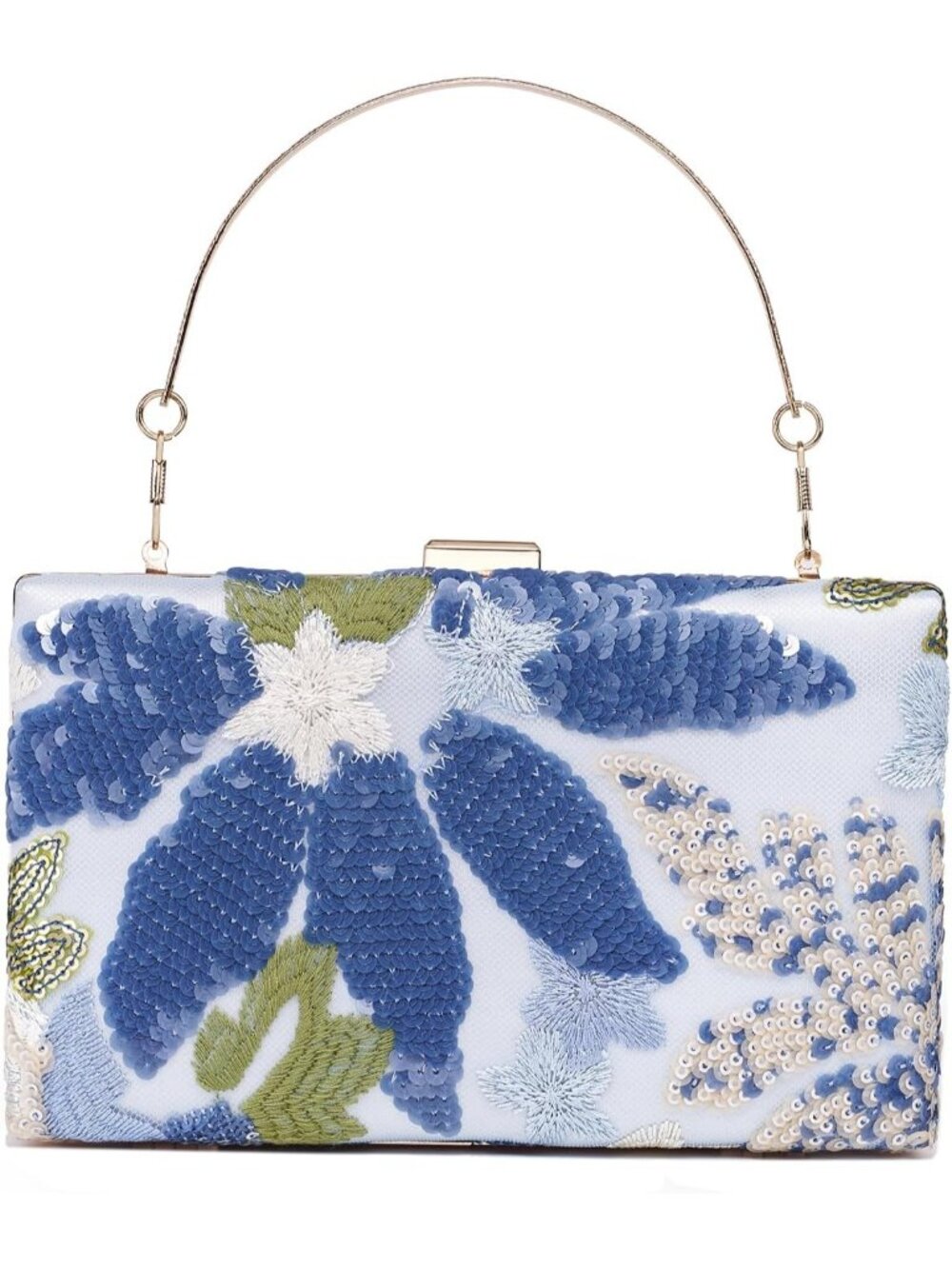 〽️Women's Blue Clutch Handbag Elegant Envelope Evening Shoulder Purse Bags